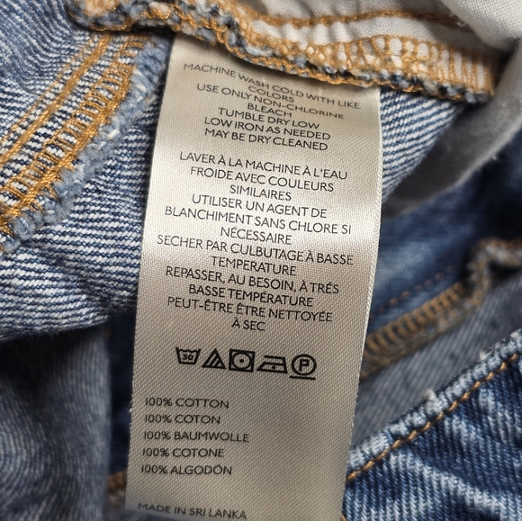 Pilcro Silver Studded Cuff Crop Jeans 34P High Rise 100% Cotton Y2K Glam - Picture 8 of 8